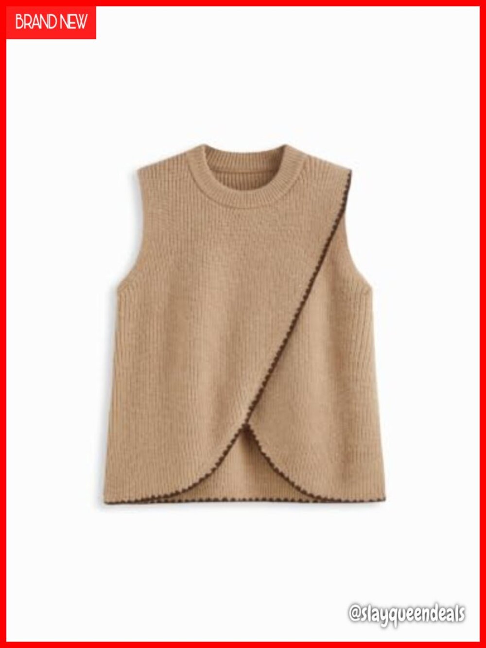 Sweater Vest Women Wrap Cropped Knit Tank Top